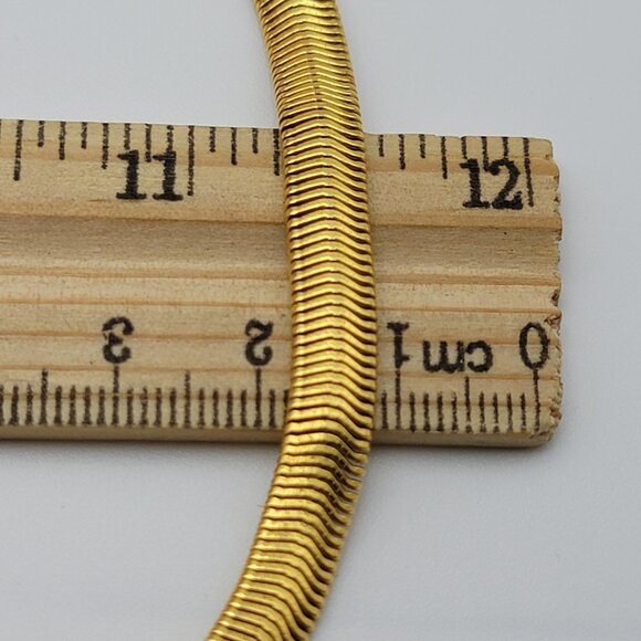 Anne Klein Gold Tone Flat Fancy Snake Chain Necklace 18" - Picture 7 of 7